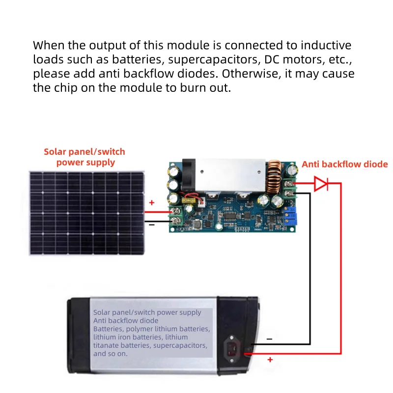 Módulo de carga de corriente y voltaje constante DC10-75V 20A con pantalla MPPT módulo de reducción de voltaje ajustable de carga solar
