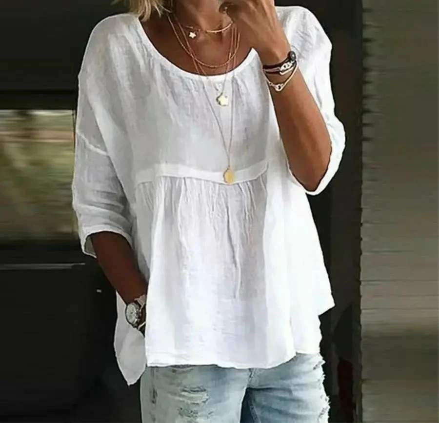 

Temperament Loose Blouse Fashion Casual Woman Shirt Elegant Short Sleeve Blouse