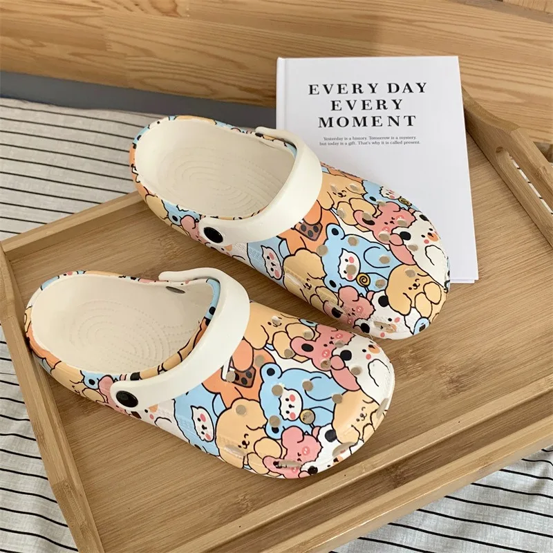 Summer Printed Garden Shoes Non-slip Doctor Clogs Non-slip Nurse Clogs Surgical Shoes Casual Beach Womens Work Slippers