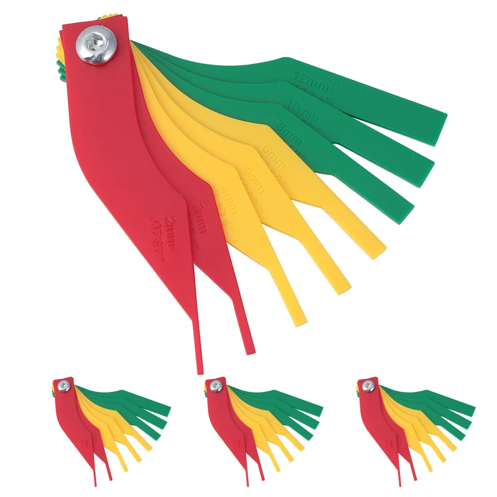 

4pcs Pad Wear Detection Gauge Set Car Brake Pad Thickness Measurement Tool For Disc Brake Lining Plastic Ruler Truck Inspection