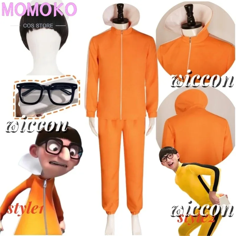 Movie Vector Cosplay Costume Disguise Full Set for Men Orange Jakect Pant Outfits Halloween Fancy Suit Halloween Party Role Play