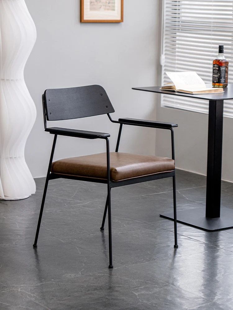 

Vintage Designer Upholstered Dining Chair Compact Living Room & Bedroom Armchair Minimalist Lounge Furniture for Small Spaces