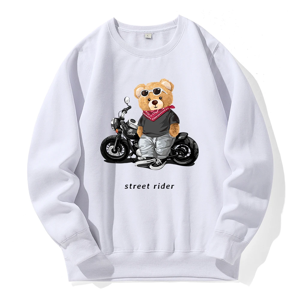 

Motorcycle Enthusiast Street Rider Printed Men Hoodie Loose Fleece Warm Hoodies Fashion Novelty Hoody Basic Original Sweatshirt