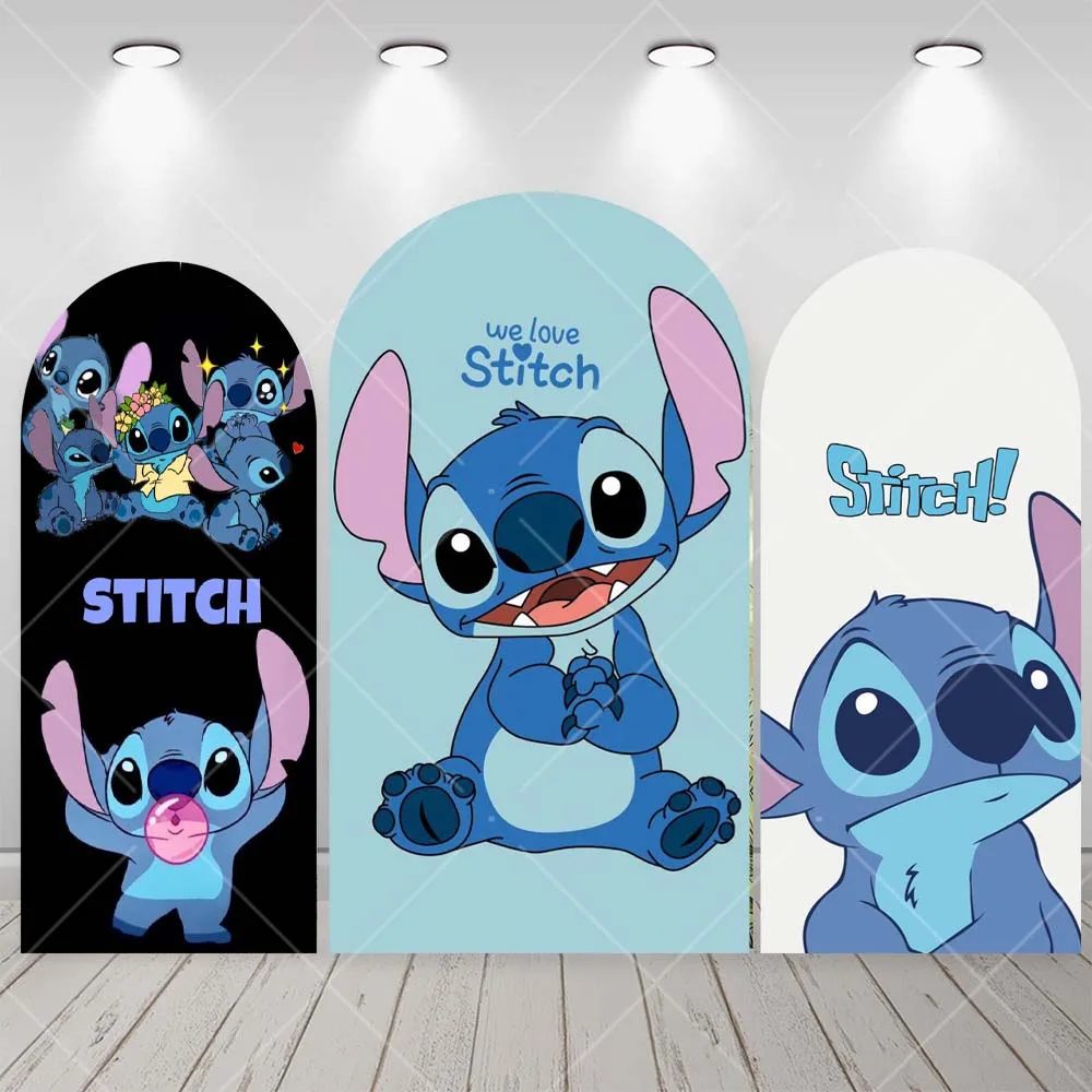 Disney Lilo & Stitch Arch Backdrop Custom Kids Birthday Party Cartoon Decoration Background Baby Shower Photography Prop Banner