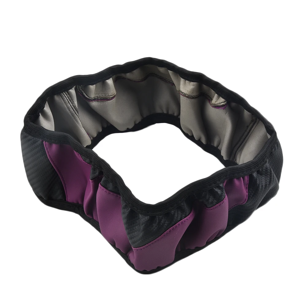 

Carbon Fiber Leather Steering Wheel Cover, 37 38CM Diameter, Elegant Appearance, Easy to Install, Black Purple