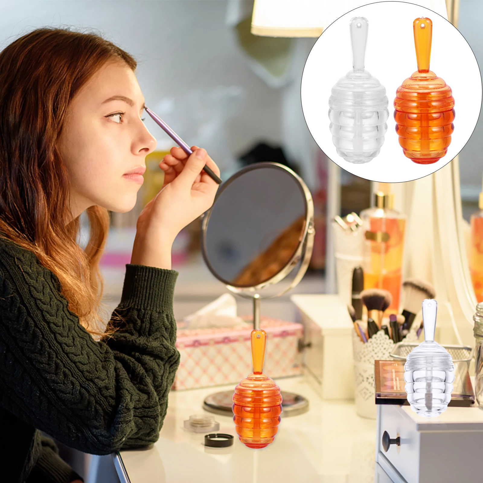 

10pcs 5ml Gloss Empty Tubes Balm Tube Honeycomb Lip Gloss Bottle Containers for Lip Balm ABS Reusable Practical