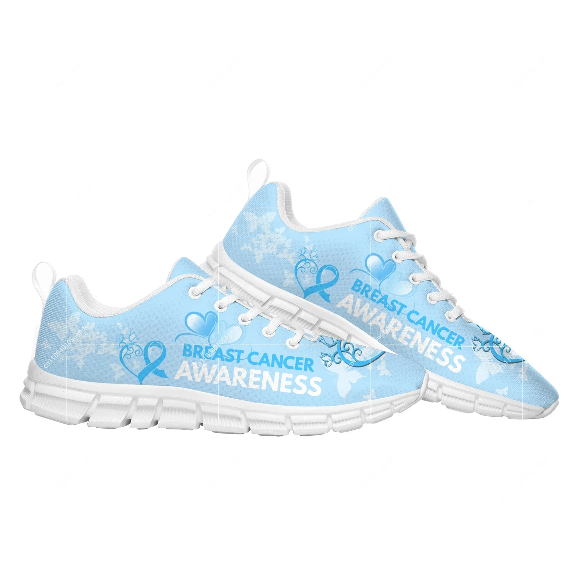 Breast Cancer Awareness Pink Ribbon Design Sports Custom Shoes Mens Womens Sneaker Tailor Made Couple Built Shoes view 4