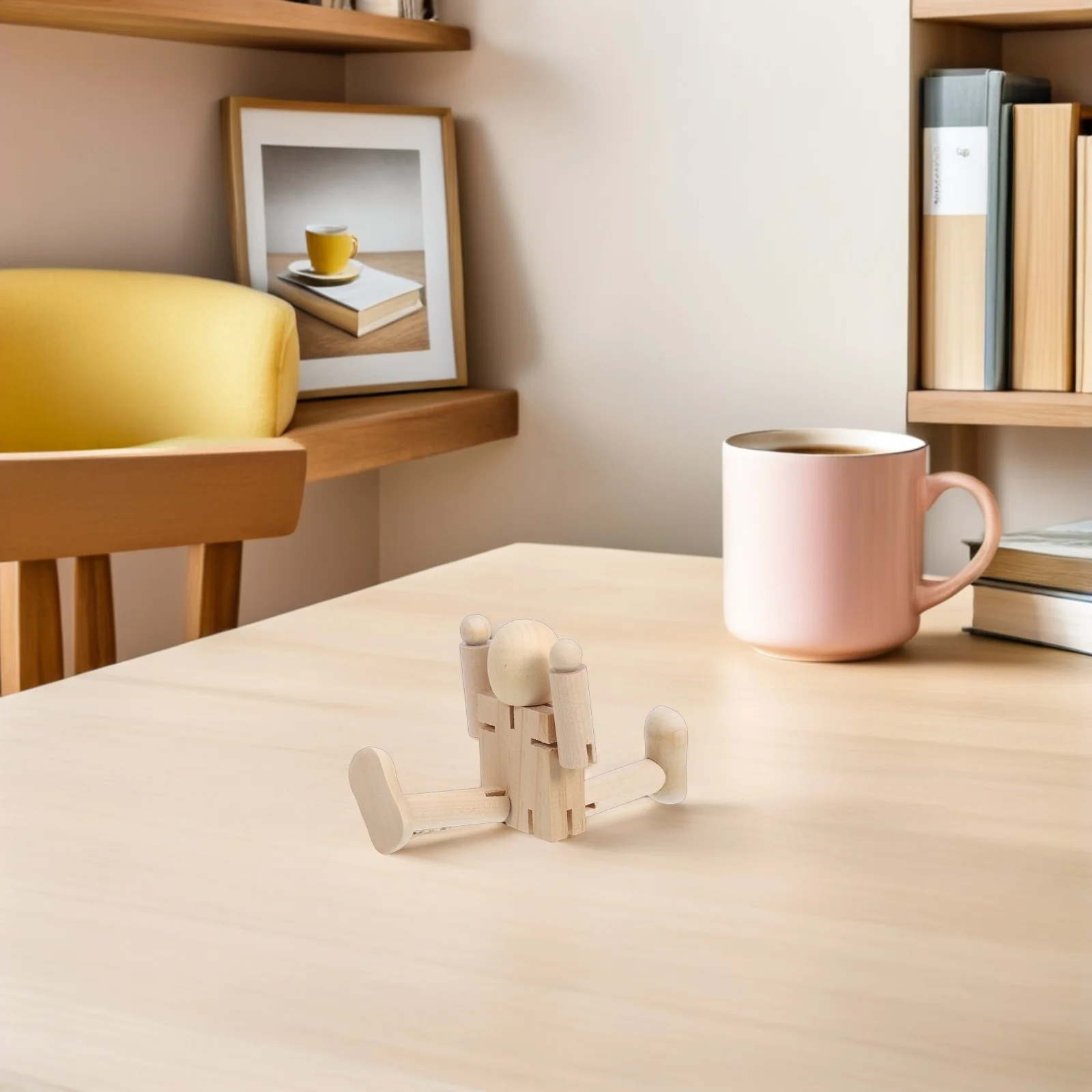 4 個の自然な未塗装のボディ、関節付き、DIY 装飾、子供の絵画活動、教育的、創造的