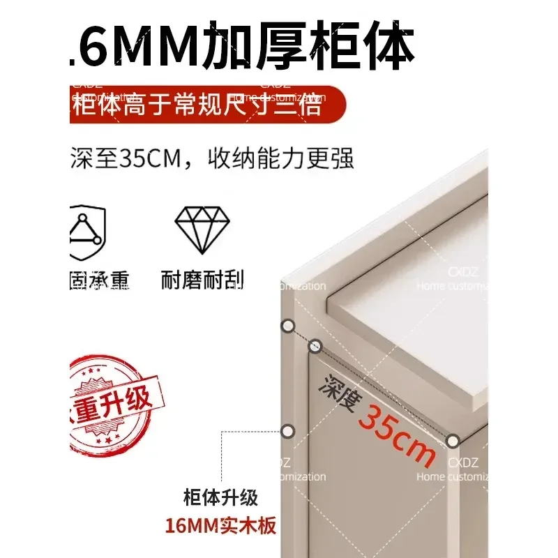 Light Luxury Glass Entrance Cabinet with Shoe Storage Living Room Partition Shelf Integrated Door Screen Display Unit for