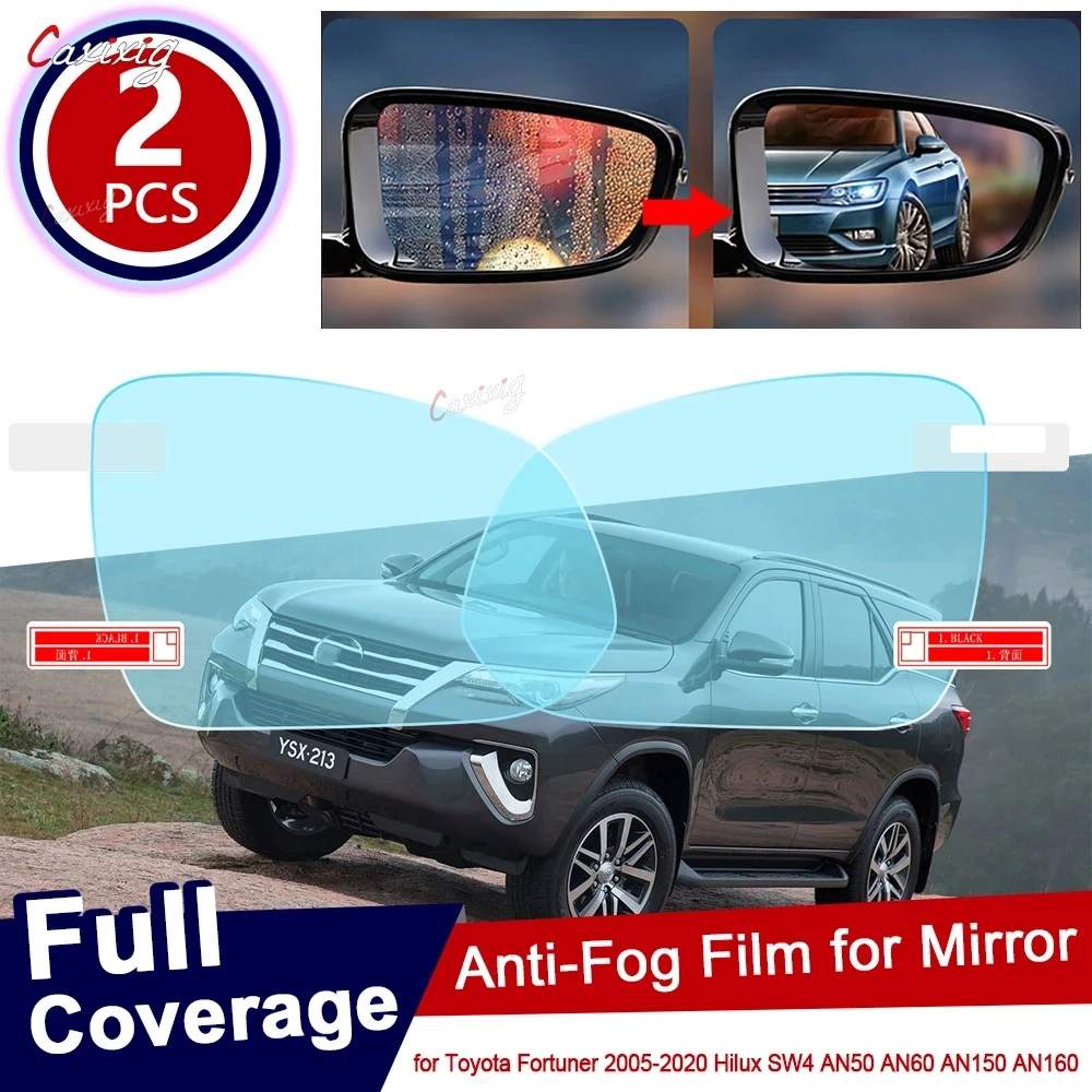 Para Toyota Fortuner 2005 ~ 2020 Hilux SW4 AN50 AN60 AN150 AN160 AN 50 60 150 160 película antiniebla accesorios para espejo retrovisor 2016