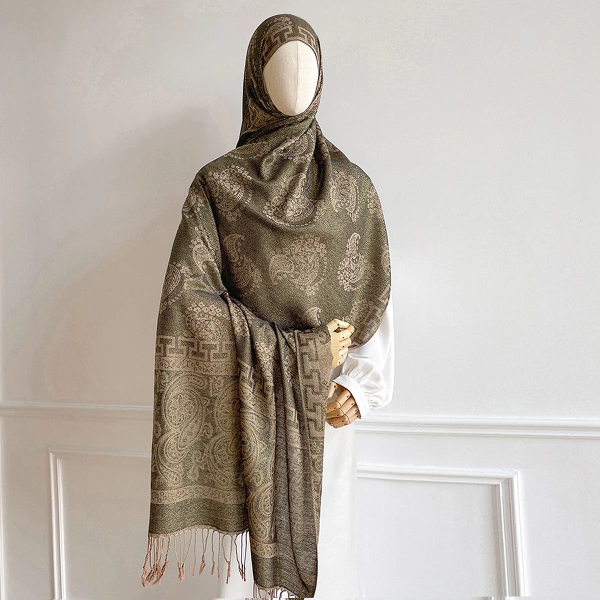 

Pashmina Hijab Scarf Long Muslim Shawl Female Foulard Soft Turban Head Wraps For Women Abaya Women Veil Headband Luxury Brand