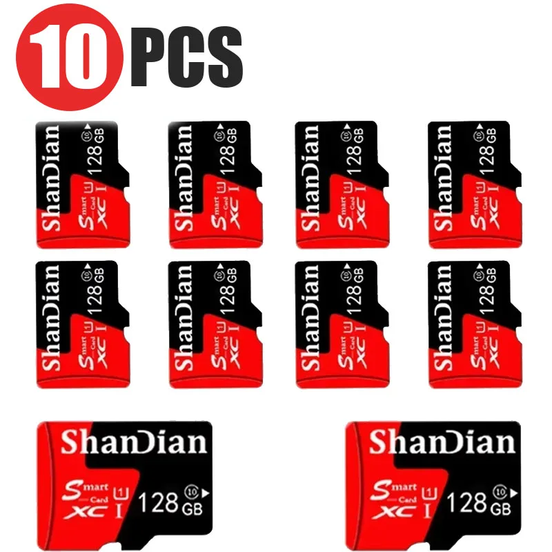 10 PCS LOT Original Memory Card 128GB Mini SD Card 64GB 32GB 8GB Class 10 High Speed Micro TF Cards For Phone/PC Storage Devices