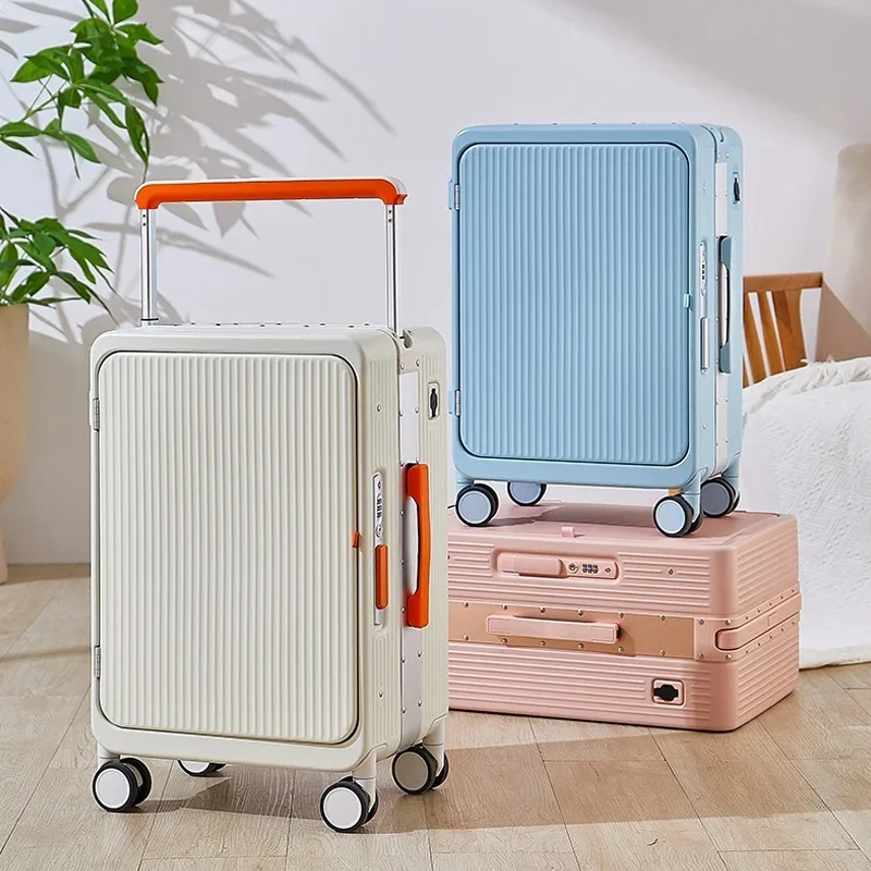 

Wide Trolley Suitcase Aluminum Frame Multifunctional Luggage 20 inch Sturdy and Durable Carry-on Suitcase 26'' Travel Suitcase