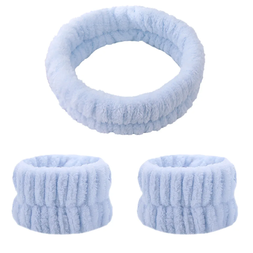 Gesichtswasch-Armband-Set, Damen-Stirnband-Armbänder, saugfähige, wasserdichte Armbänder, Make-up, Gesichtswasch-Haarbänder – Detail 11