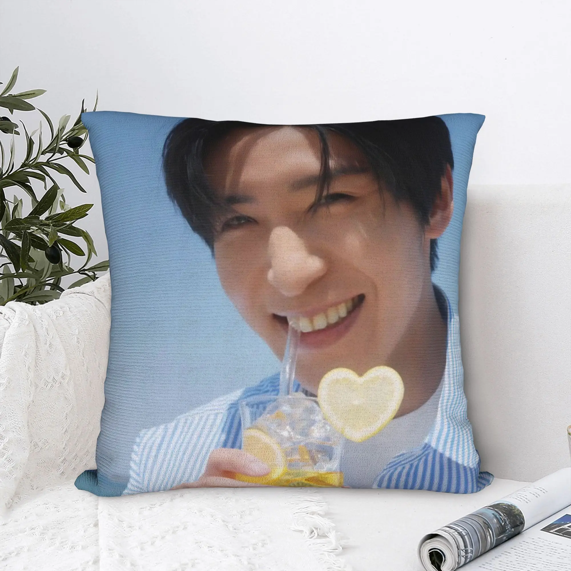 Ren Meguro Japan Singer Square Pillow Cases  Cushion Cover Fashion Zippered Decorative Pillowcover for Car 40x40cm