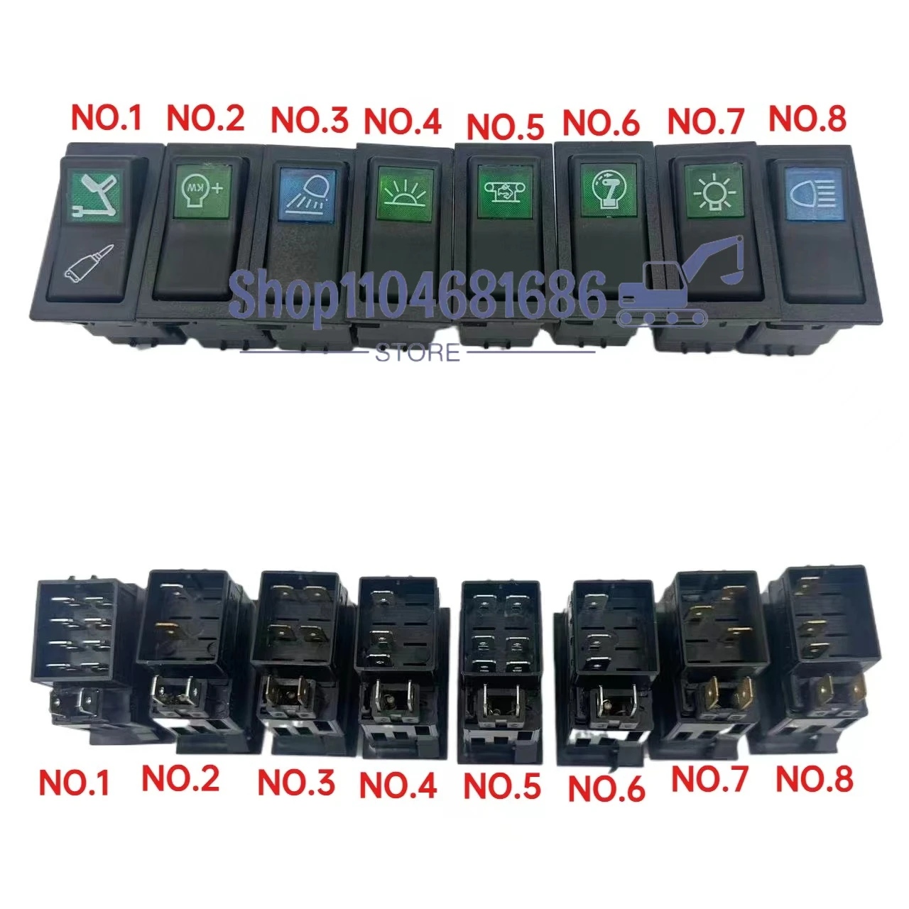 

Кнопка переключения фар стеклоочистителя Детали экскаватора Lingong EC140B 210B 240B 360B 135B EC290B EC700B EC460B