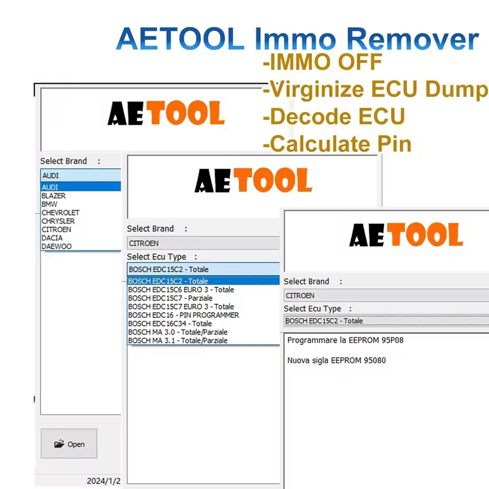 Рисунок 3 - Программное обеспечение AETOOL IMMO Remover V1