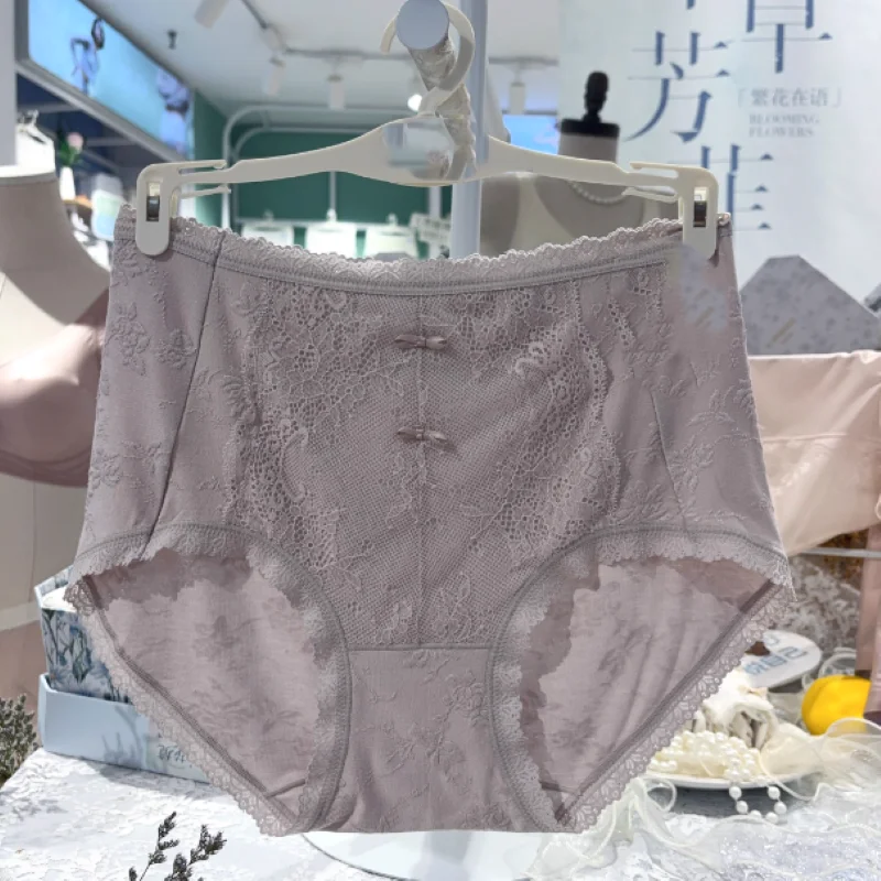 Sexy Princess Cute Lace Patchwork Panties Sissy Bow Briefs Women Lolita High Waist Panty Elastic Silk Soft Breathable Lingerie