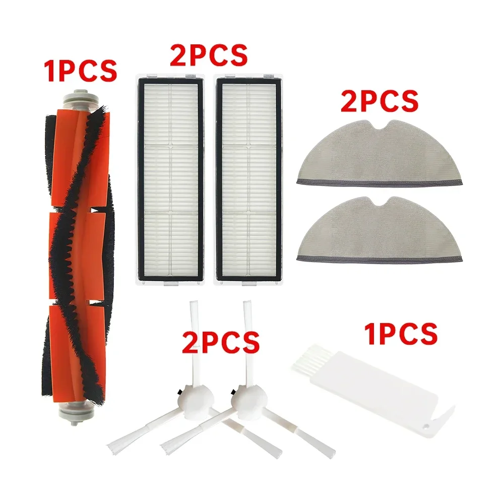 HEPA-Filter + Hauptseitenbürste + Wischtuch Ersatzset, geeignet für Xiaomi Mi Home Zubehör 1C 1T STYTJ01ZHM Roboterstaubsauger
