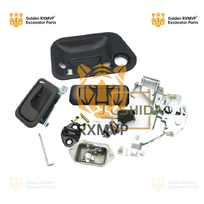 For Kobelco SK60-8 Super 8 cab door lock assembly lock block door inner and outer handles lock cylinder lock block excavator