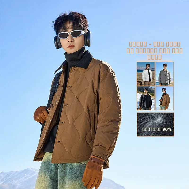 

Мужская пуховая куртка Busin в стиле ретро, свободного кроя, легкая, теплая, из нейлоновой ткани, повседневная, укороченная, с цветными вставками.