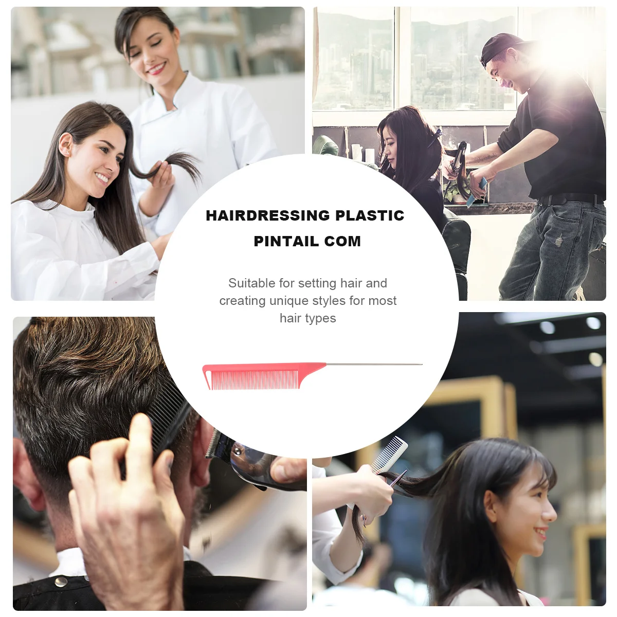 

12Pcs Pintail Combs for Hairdressing and Styling Set Durable Lightweight Barber Combs for Travel Haircut Comb Set