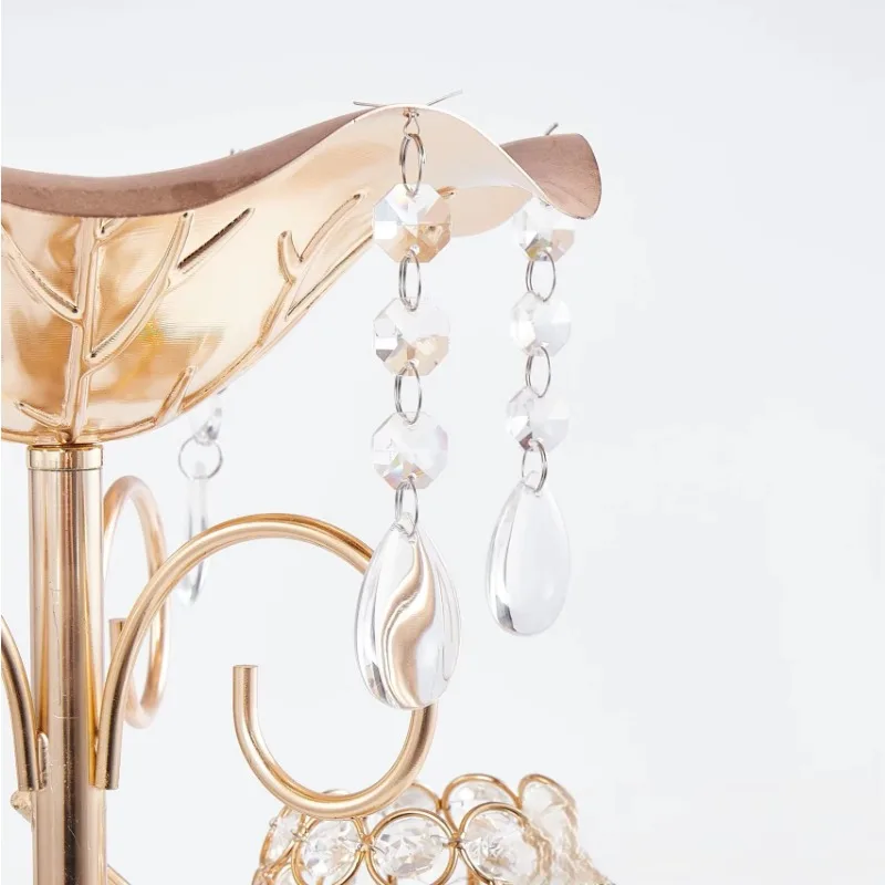 Vase holder High metal vase ornament Crystal gold flower arrangement table Wedding ornament