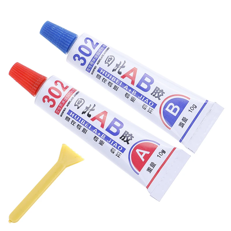 

2PCS Super Strong Epoxy Clear Glue Adhesive Resin Immediate Glue AB 302 Cyanoacrylate Liquid for Metal Glass Wood Repair Tool