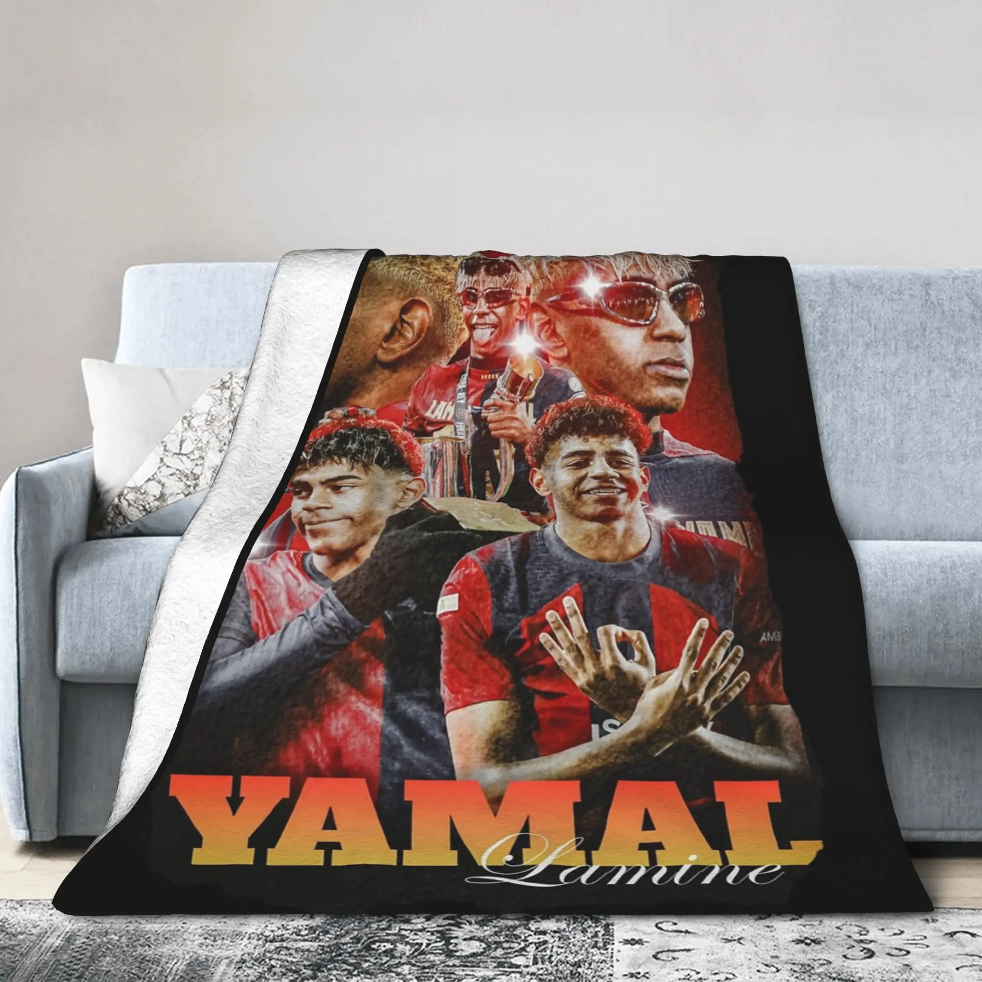 Lamine Y-Yamal Blanket Fleece Summer Winter Football Soccer Multi-function Soft Throw Blanket for Home Bedroom Bedding Throws