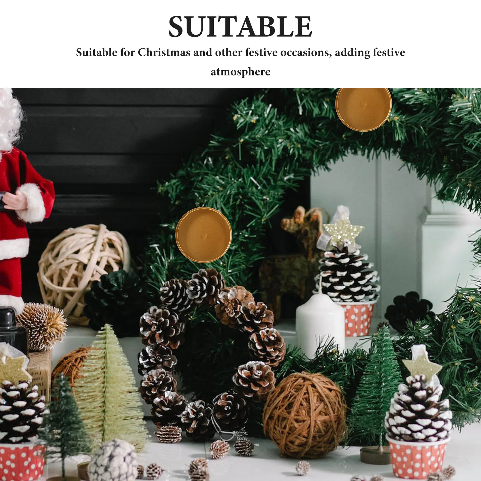 

6pcs Iron Holder Rounded Tray For Home Decor Party Wedding Vintage Style Metal Craft Plate Table Centerpiece