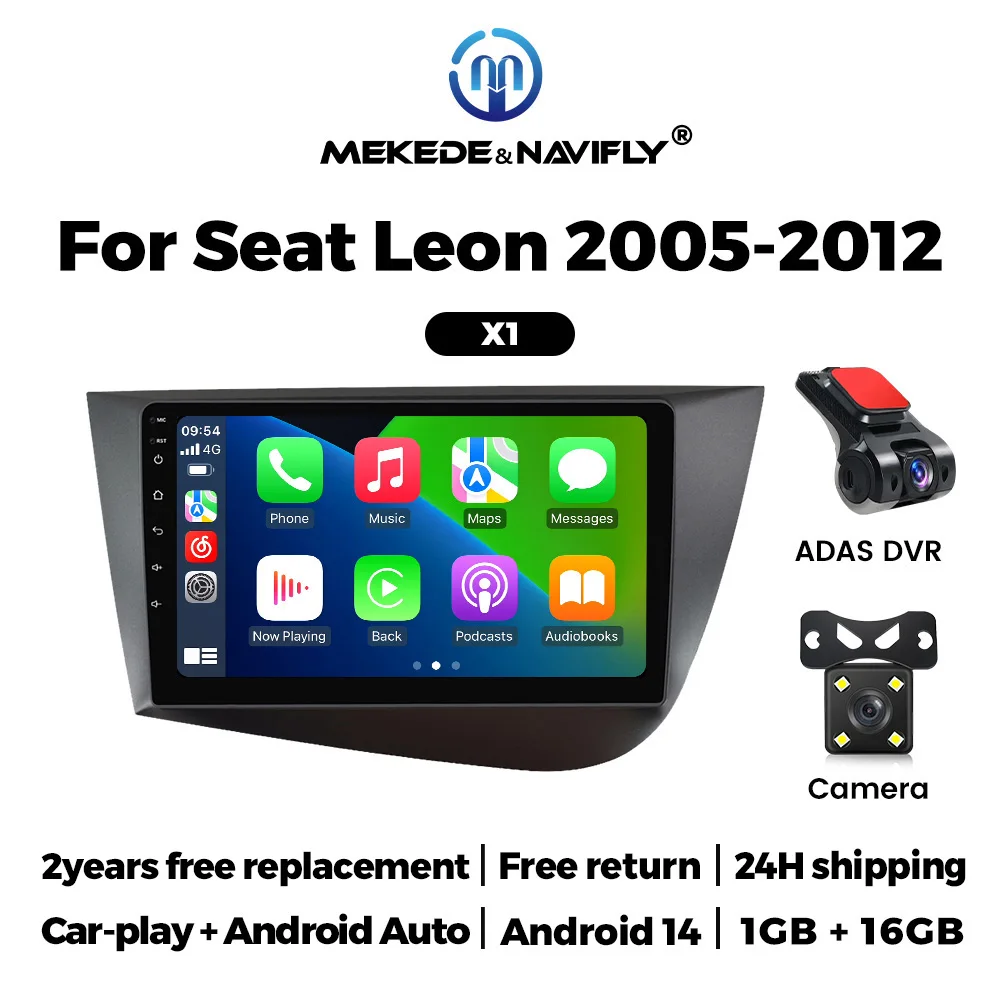 أندرويد 14 CarPlay راديو الوسائط المتعددة مشغل فيديو ل سيات ليون 2005-2012 أندرويد 14 السيارات DVR رصد كاميرا الرؤية الخلفية Autoradio #1