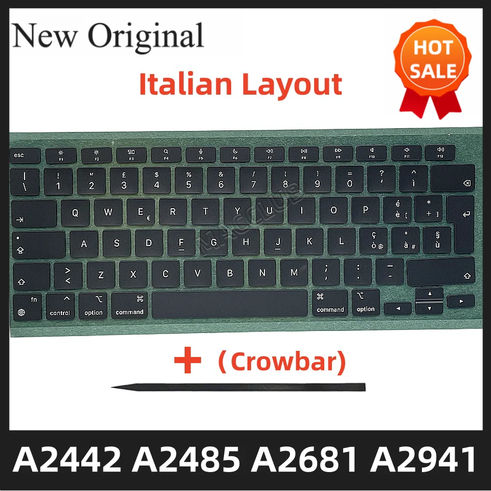 Italian Italy Keyboard Keycap Layout for MacBook Pro Retina A2442 A2485 A2681 M1 M2 keycap Key cap Keys Black