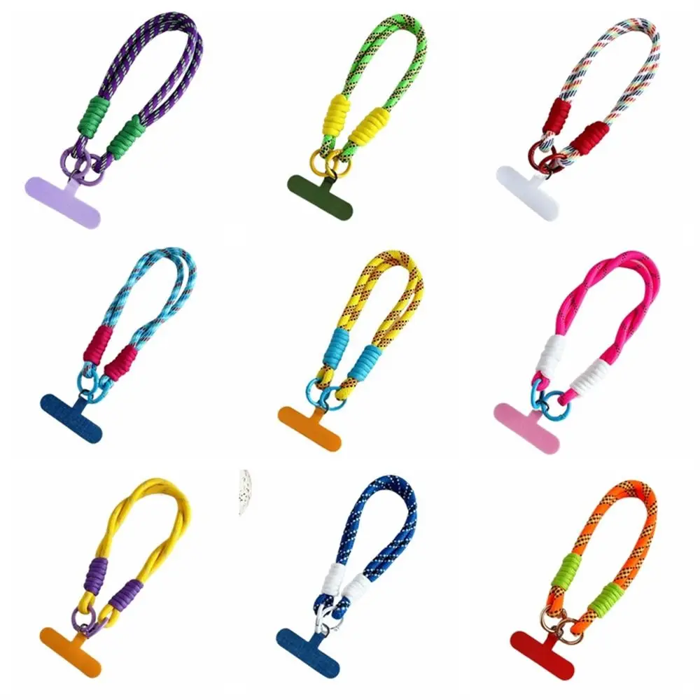 Cordão destacável para celular, trançado, anti-perda, pulseira de pulso com remendo, pingente de telefone, corrente suspensa, capa móvel