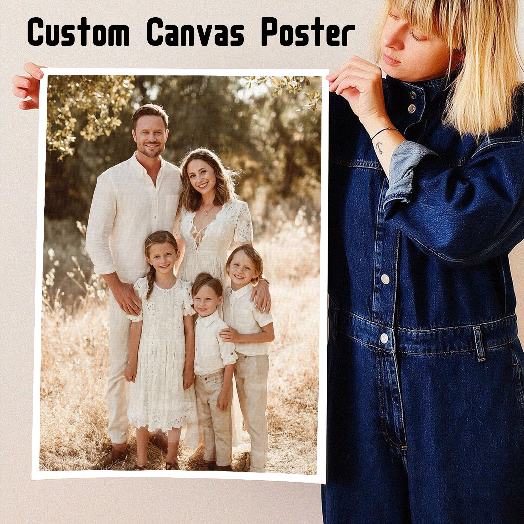 1pc big size canvas custom photo,personalized gift for room 