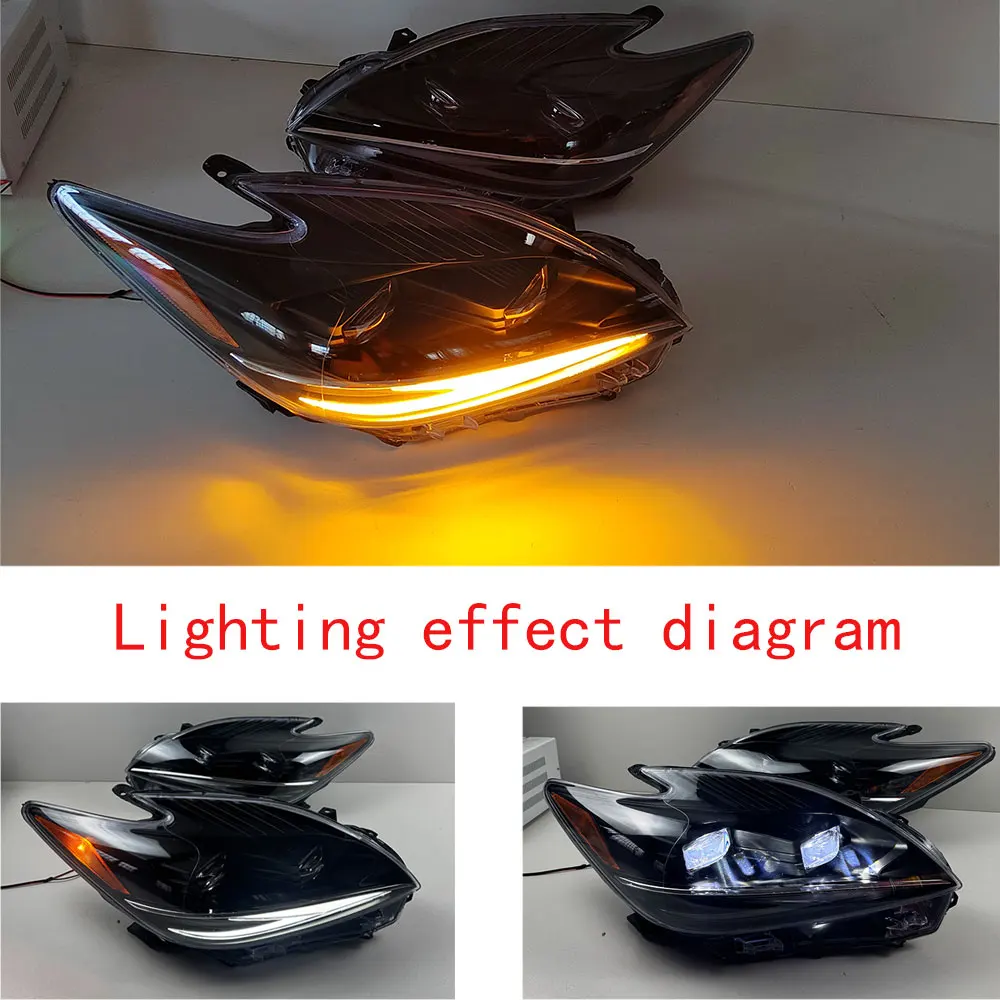 LED  Pair Car Headlamp  For Toyota Prius 30 ZVW30 ZVW30L ZVW35  Headlight 81170-47230 Black 2009-2015