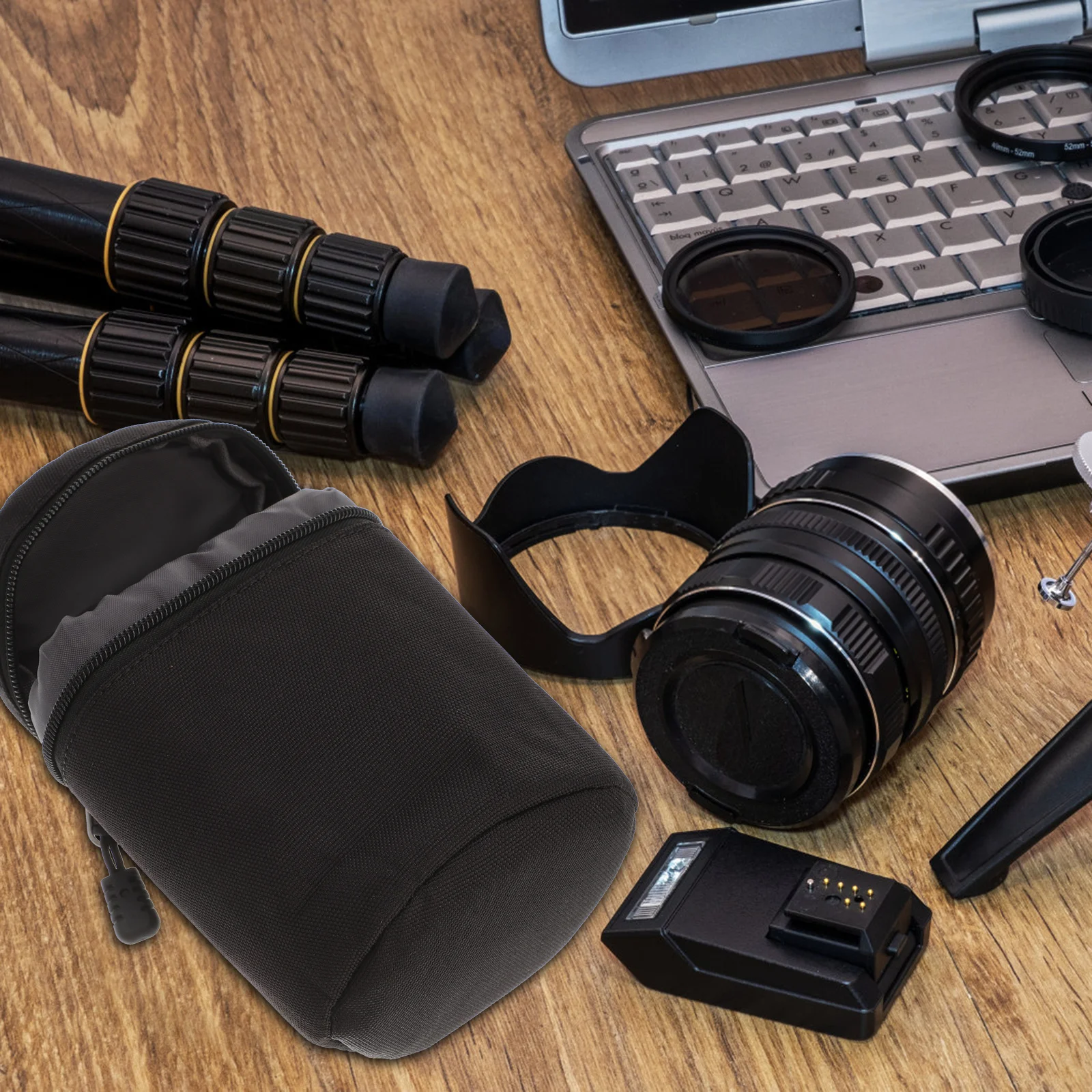 

Camera Lens Bag Premium PU Material Lightweight Compact Shockproof Waterproof Protection for Drop Scratch Portable Storage