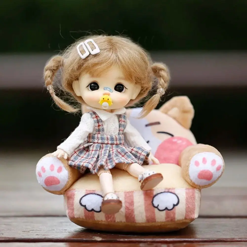 1 زوج صندل Ob11 الأحذية اليدوية جلد البقر البسيطة ثقب غير رسمي دمية أحذية لطيف فستان الصنادل Holala الأحذية المشجعين مجموعات