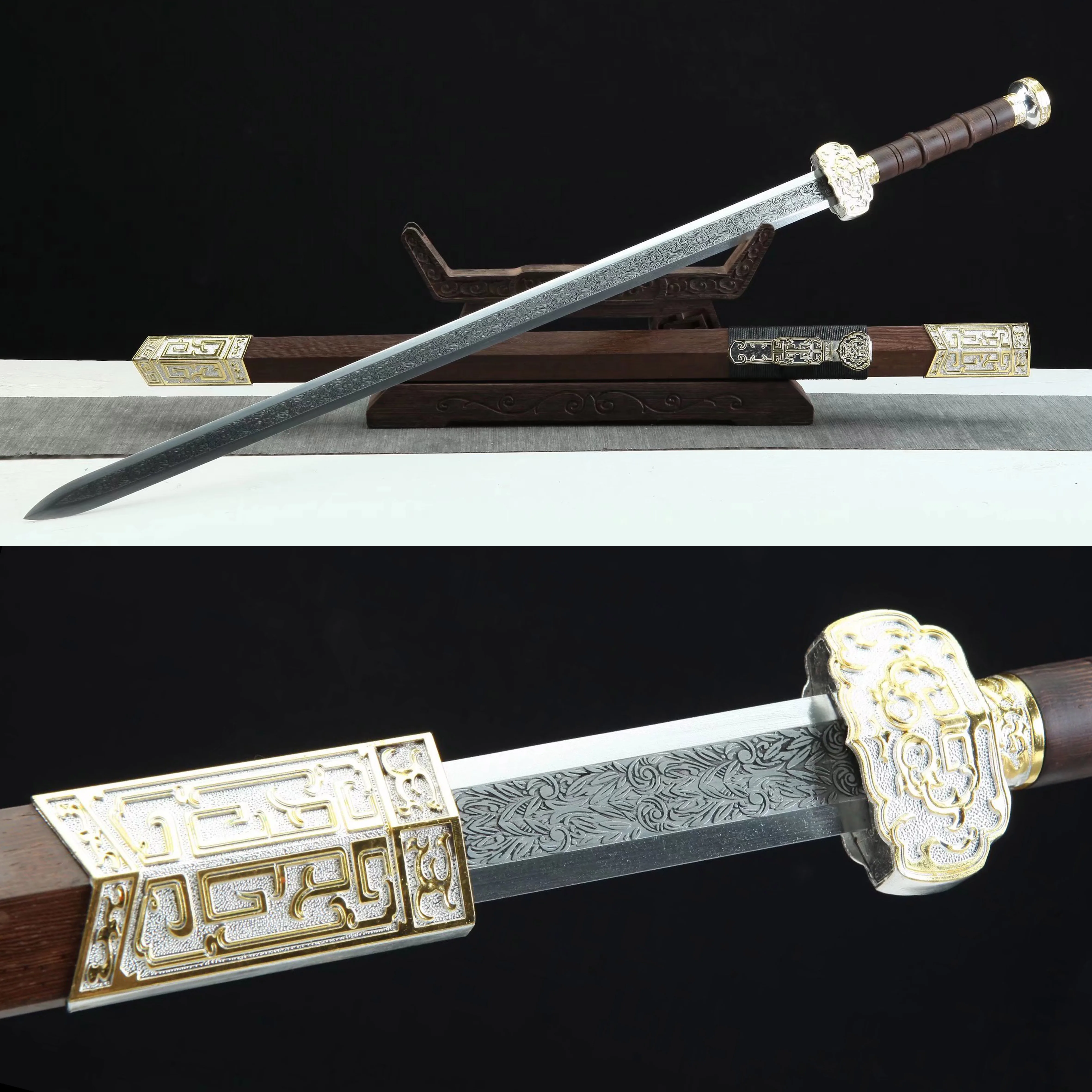 Medieval Viking Temple Knights Samurai Sword Carbon Steel Blade Sharp Katana Gift for Martial Arts Enthusiasts for Combat tang