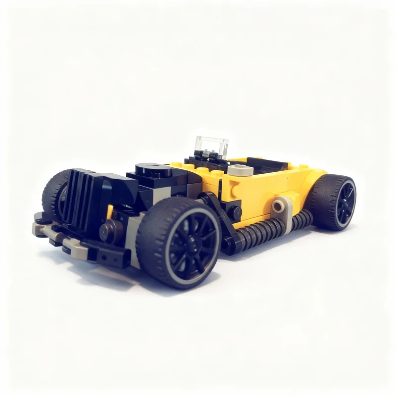 168 деталей MOC City Champions T-Bucket Hot Rod, модель игрушки, строительные блоки, архитектура, рождественский подарок, кирпичные конструкции, идея для творчества, образование, DIY