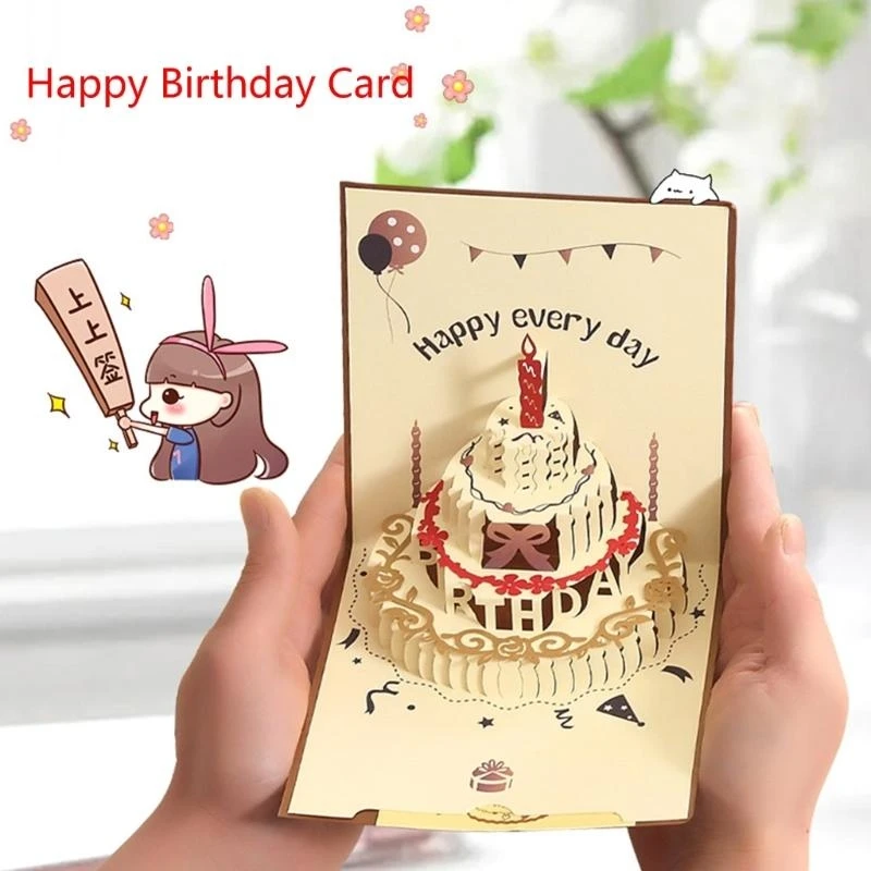 F92B Bánh sinh nhật thiệp chúc mừng cô gái Vợ vợ chồng
