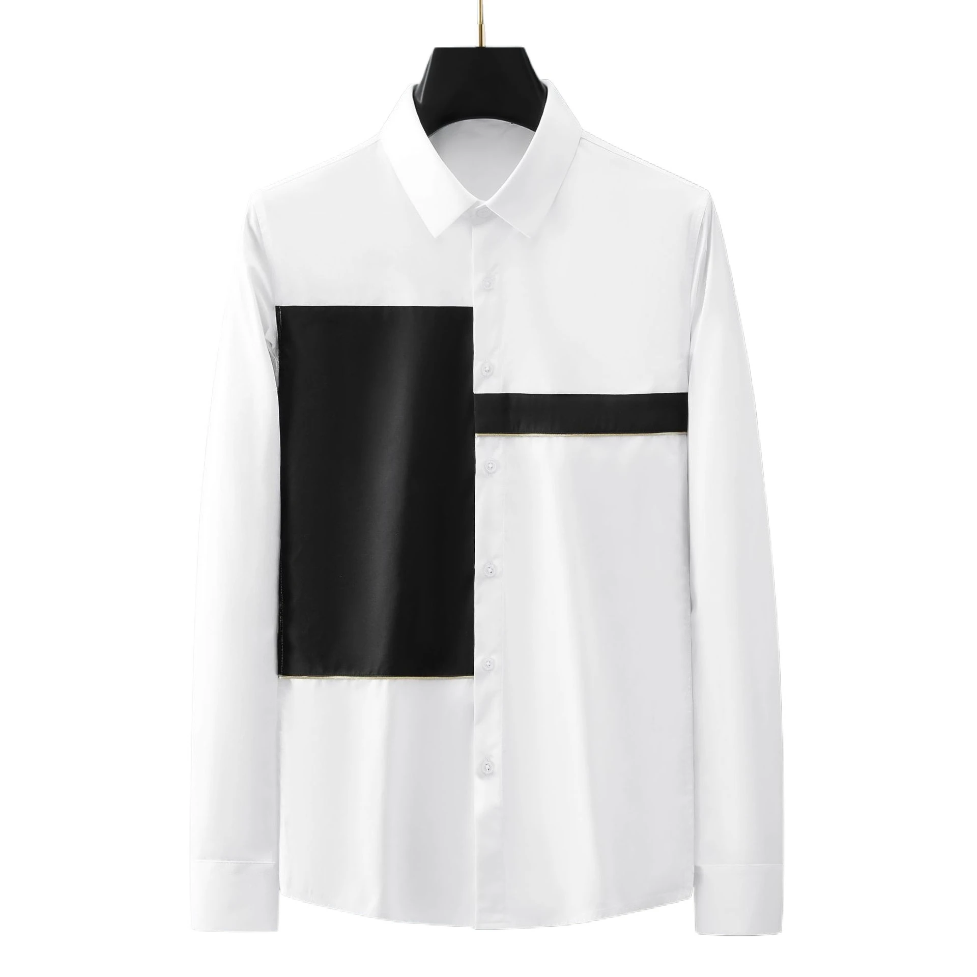 

2026 New Splicing Shirts Men Long Sleeve Casual Shirt Comfortable Social Party Tuxedo Business Formal Dress Shirts Man Clothing
