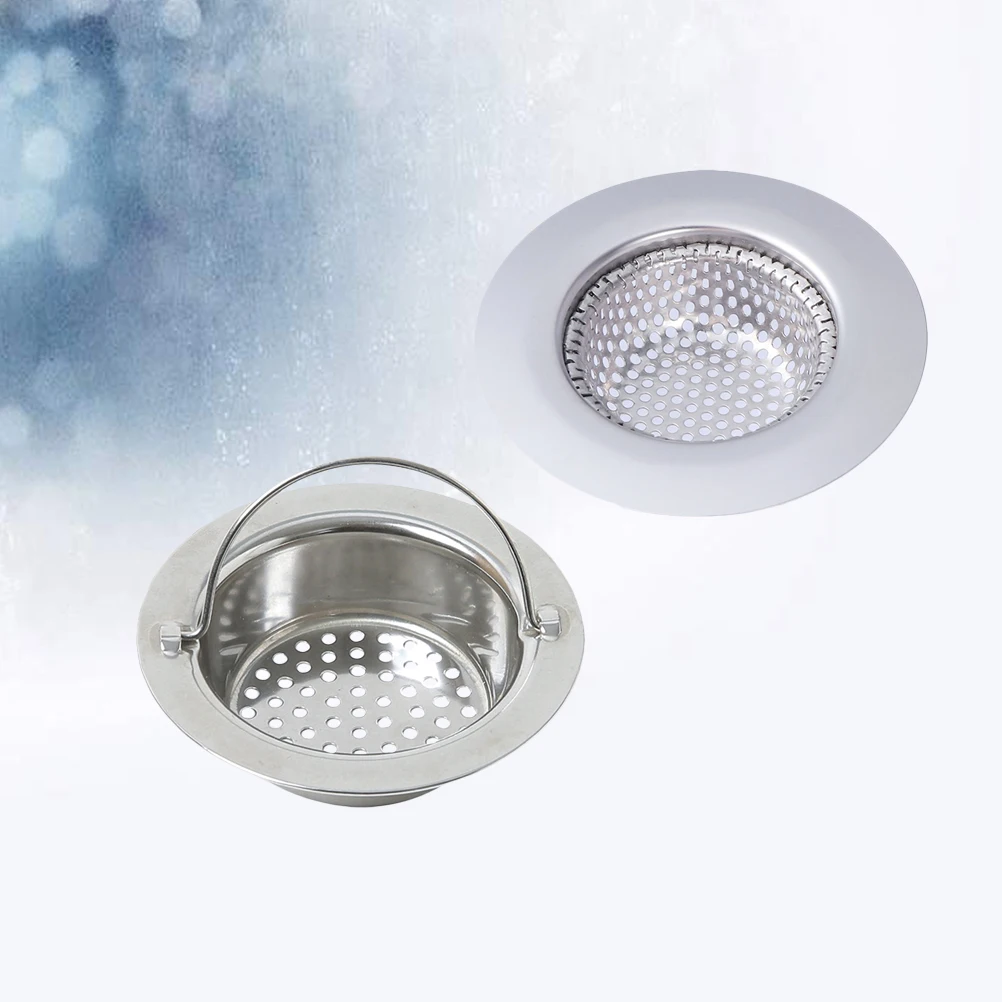 

2Pcs Stainless Steel Sink Drain Covers Durable Thickened Water Plug Filter Covers for Kitchen Bathroom Laundry