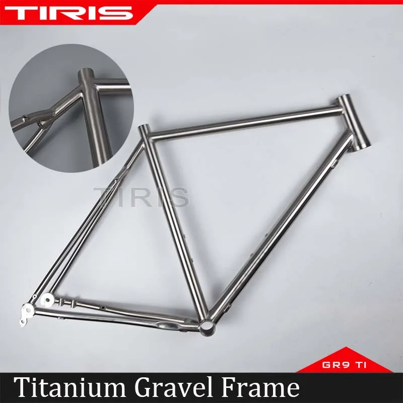 TIRIS Titanium Gravel Bike Frame, Cyclocross Framework, Bicycle Accessories, Cycling Parts, Non Moots Frameset, 700C, 29 Custom