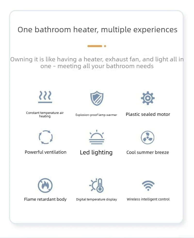 

Superior Light Heating Lighting Exhaust Fan Integrated Machine, Integrated Ceiling Led Light Bathroom Bathroom Heating HVAC Syst