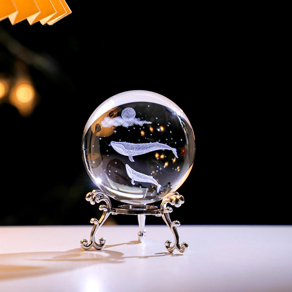 3D Inner Carved For Crystal Ball Hand Holding Cross Praying Figure Christian Gifts Glass Paperweight Home Decor Ornament 