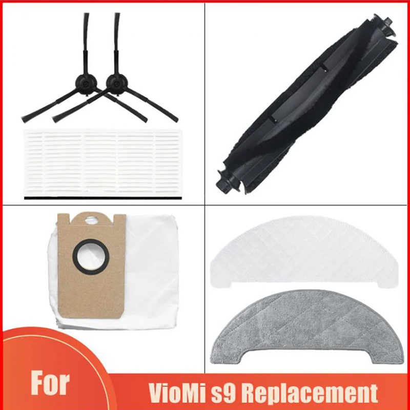 Main Brush Side Brush Hepa Filter Dust Bag Mop Cloths Spare Parts Accessories For VioMi S9 Robotic Vacuum Cleaner Replacement