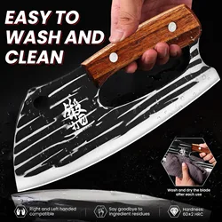 Stainless Steel Forged Meat Cleaver New Labor Saving Kitchen Knife Super Fast Chopping and Fish Killing Knife U9195