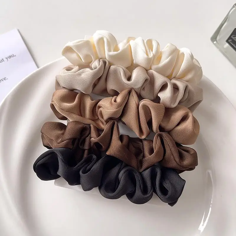 

3PCs Satin Scrunchies for Women Solid Color Hair Ties Elegant Ponytail Holder Rubber Band Elastic Hair Band Hair Accessories