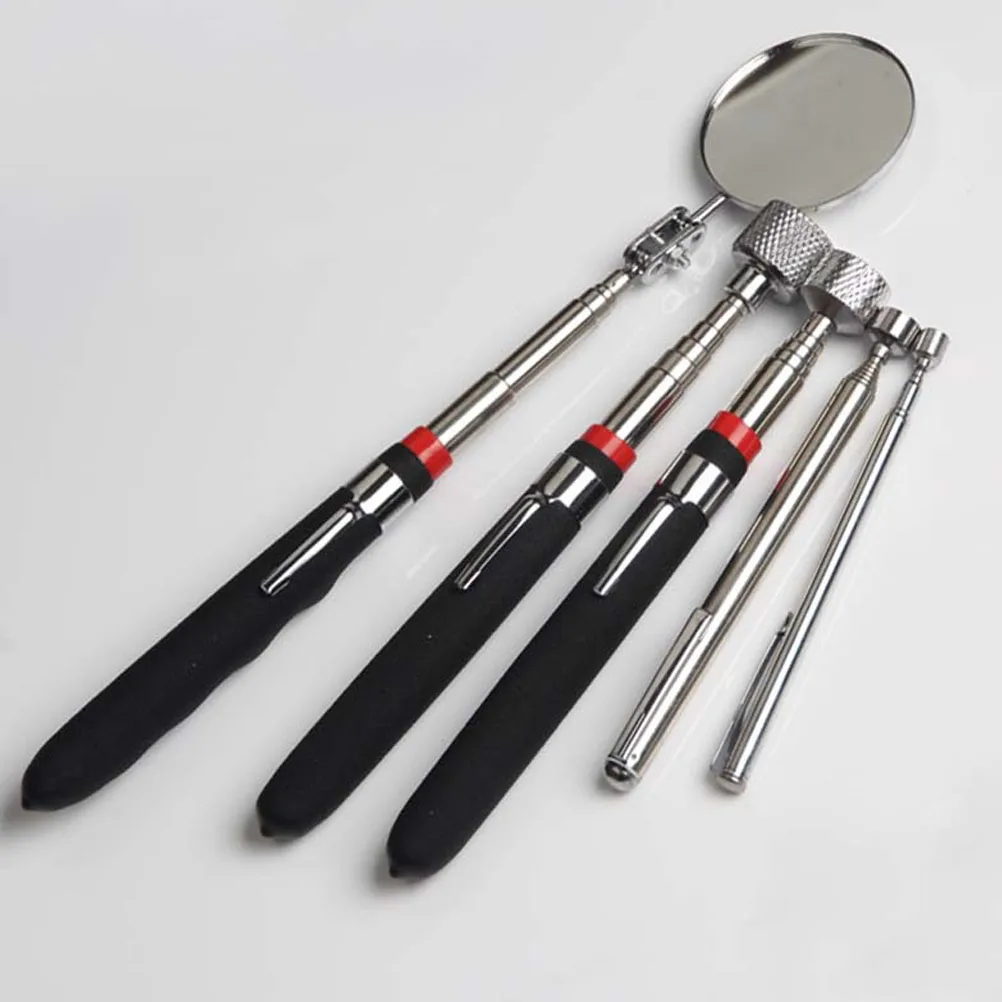 

5 Pcs Car Maintenance Mirror Professional Inspection Mechanical Adjustable Telescopic Bar Compact