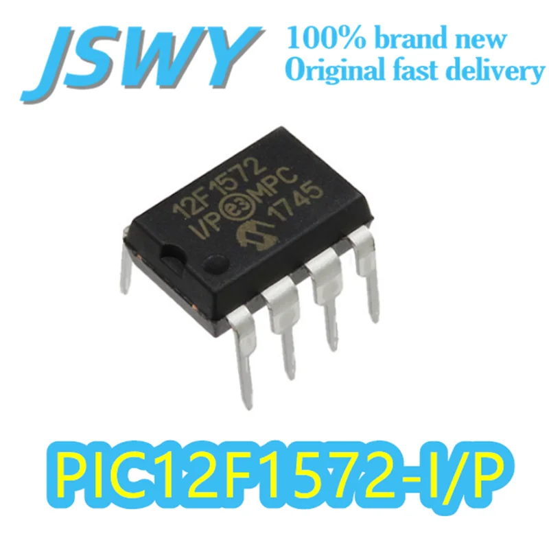 

(5/50 pieces) PIC12F1572-I/P PIC1572 silk screen printing PDIP-8 package 3.5KB flash memory 2×16bit PWM 0.5μA standby MCU Indust